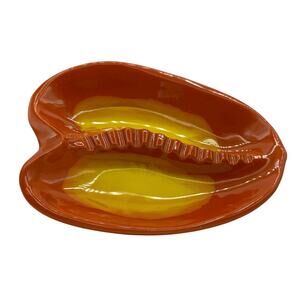 Vintage Ashtray California Pottery Orange and Yellow USA Mold 404